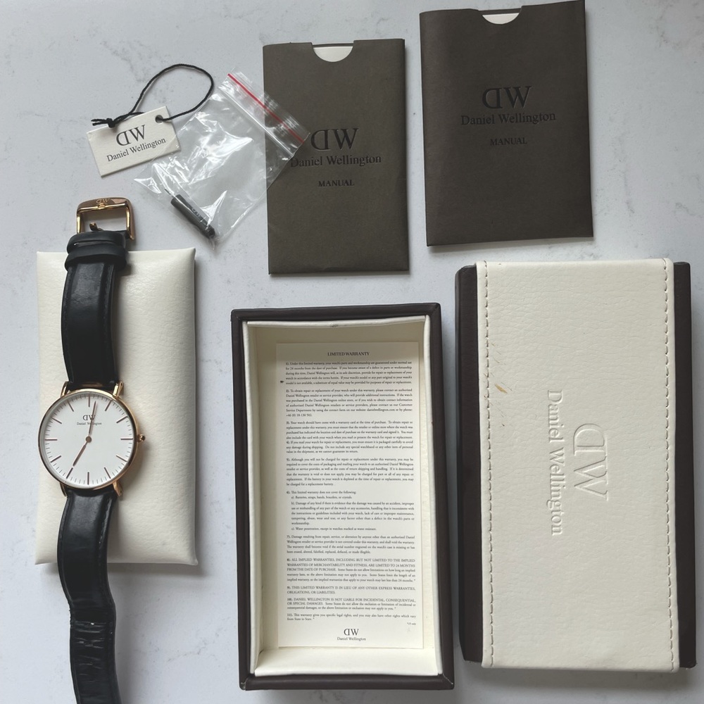 Daniel Wellington Classic Sheffield women’s watch (black leather and rose gold)
